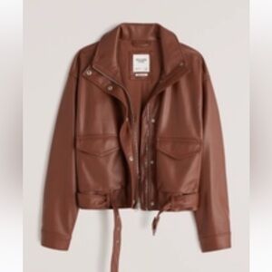Abercrombie & Fitch Faux Leather Utility Bomber Jacket